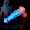 White Colt Blue Red Fantasy Dildo-Knot Dildo