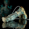 Side profile of Specimen LUAN, bio-kinetic sensory toy design on dark background.