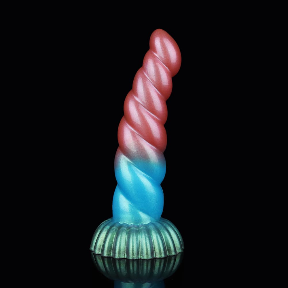 Twisted Red Blue Green Electric Vibrating Dildo