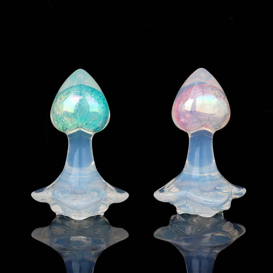 SPECIMEN-215: Small Heart Crystal Butt Plug | Delicate & Discreet Design | Custom Luxury Accessories (Pink/Teal)