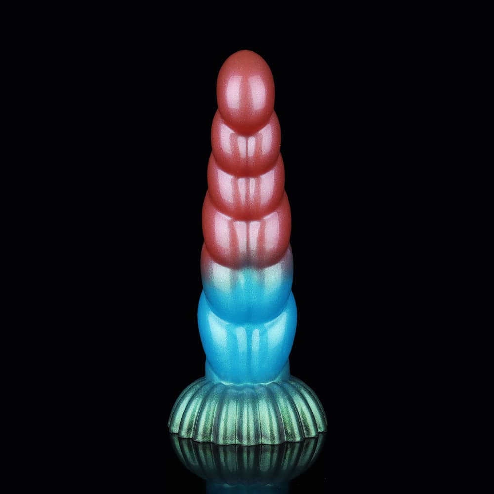 Twisted Red Blue Green Electric Vibrating Dildo