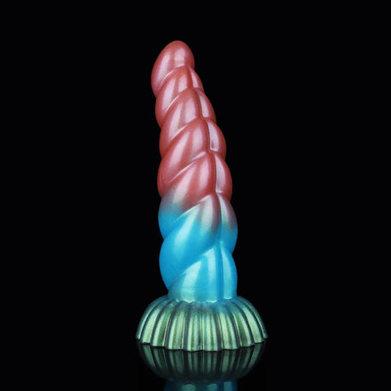Twisted Red Blue Green Electric Vibrating Dildo