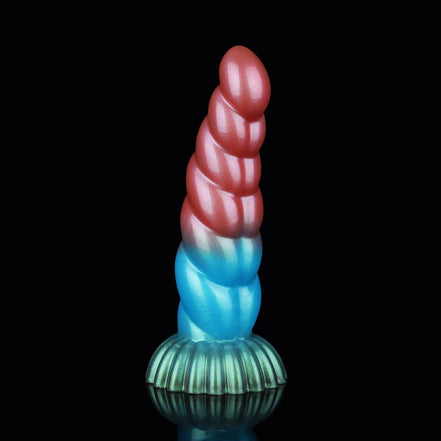 Twisted Red Blue Green Electric Vibrating Dildo