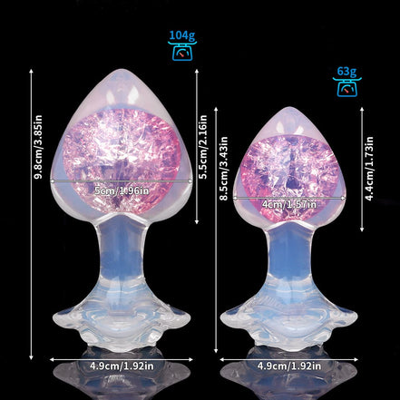 Peach Crystal Butt Plugs (Optional Accessories）