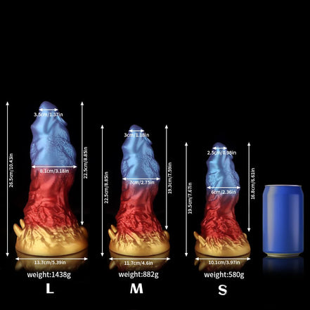 Leo Gradient Red Purple Gold Fantasy Dildo