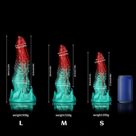 Ghostly Crimson Red Green Fantasy Dildo