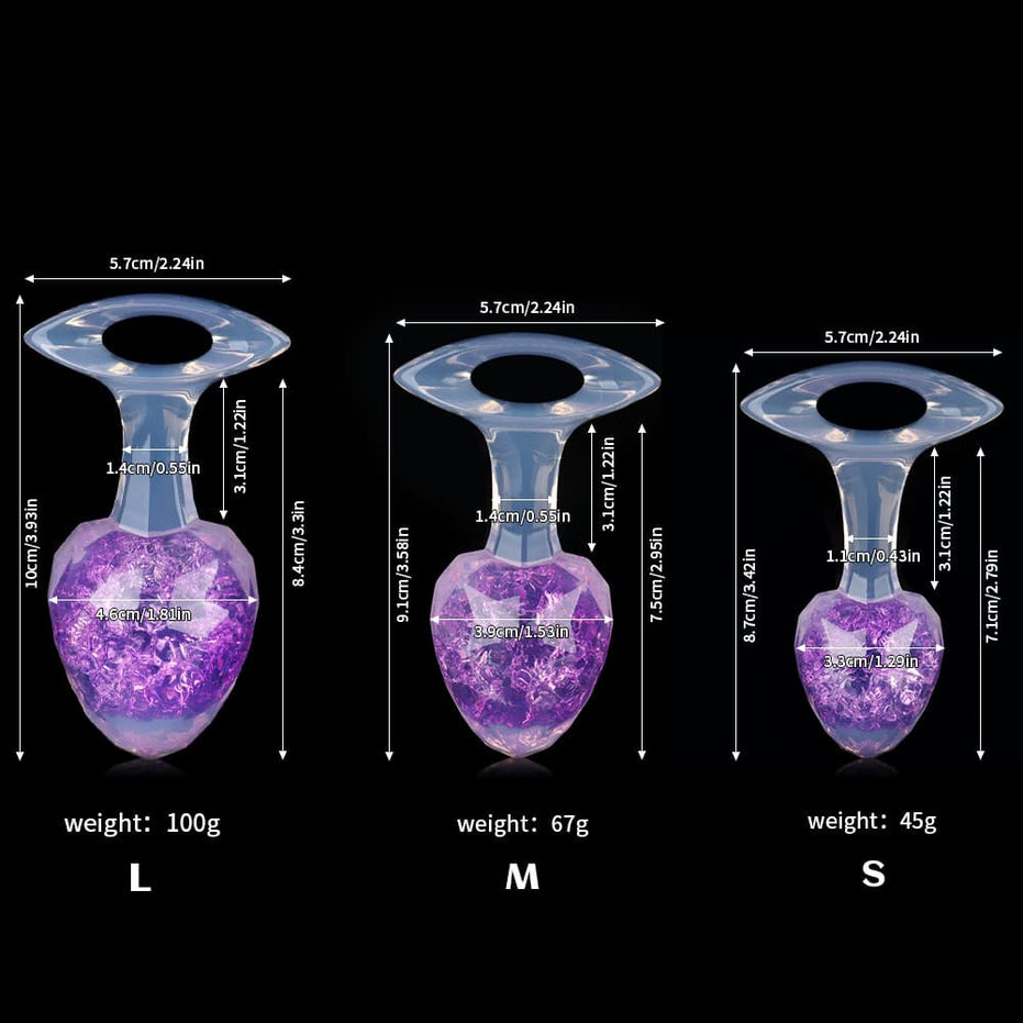 ETHER-DIAMOND: Luxury Crystal Core Plug Butt Plug | 9-Color Jewel Tone Collection Specimen