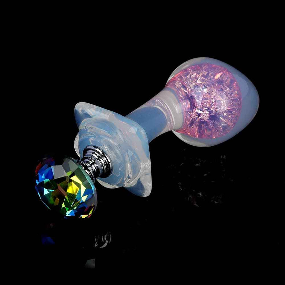 SPECIMEN-216: Wry Neck Crystal Butt Plug | Curved Ergonomic Design | Custom Luxury Accessories (Pink/Mixed/Purple/Blue)