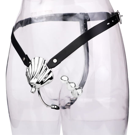 Shell Chastity Cage With Strap-On