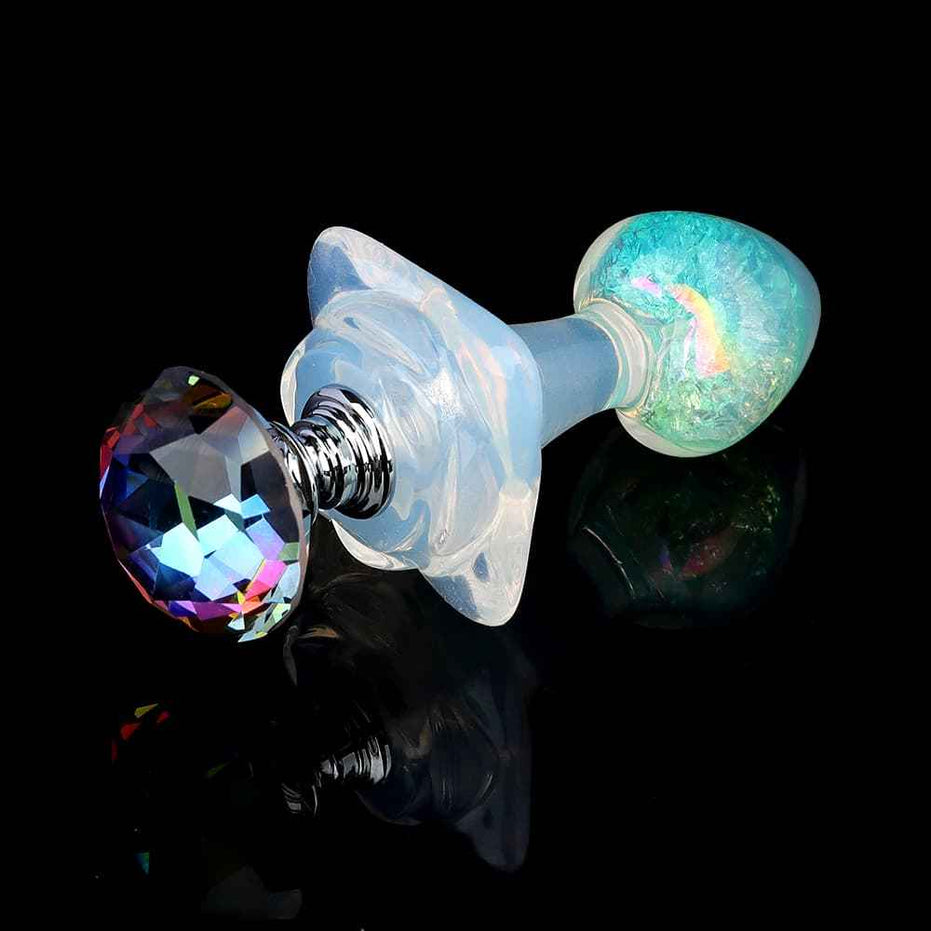 SPECIMEN-215: Small Heart Crystal Butt Plug | Delicate & Discreet Design | Custom Luxury Accessories (Pink/Teal)