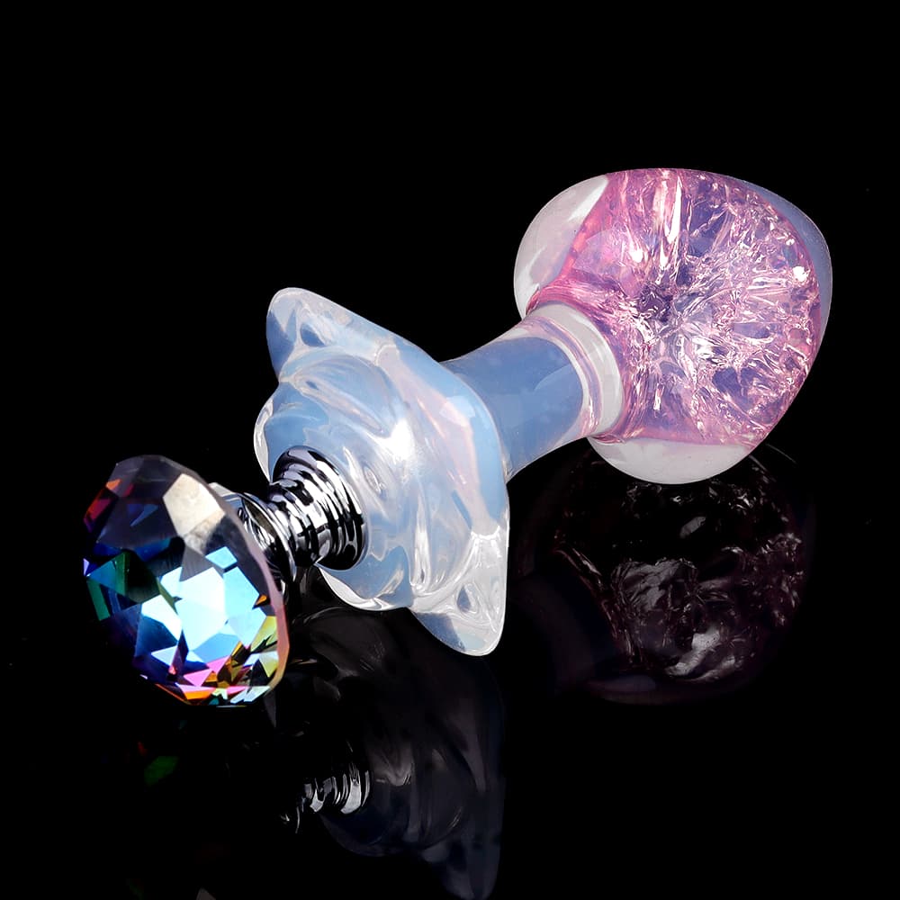Peach Crystal Butt Plugs (Optional Accessories）