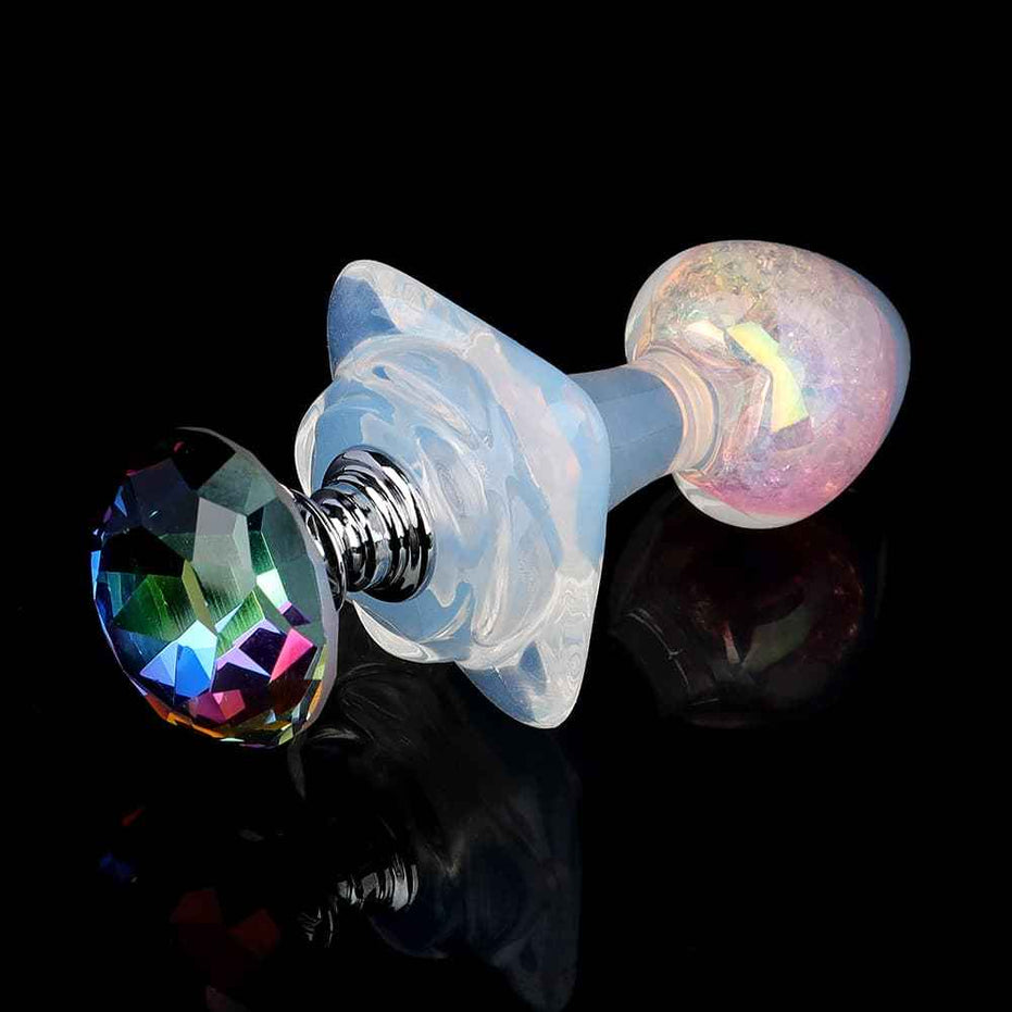 SPECIMEN-215: Small Heart Crystal Butt Plug | Delicate & Discreet Design | Custom Luxury Accessories (Pink/Teal)