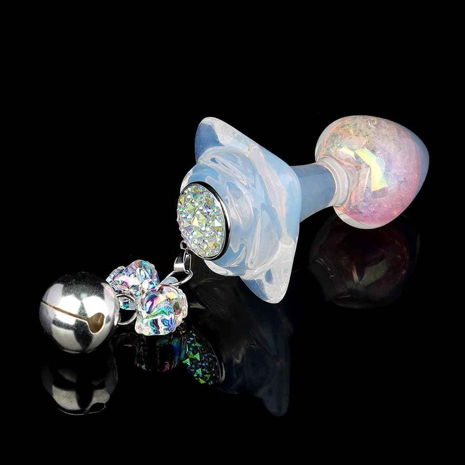 SPECIMEN-215: Small Heart Crystal Butt Plug | Delicate & Discreet Design | Custom Luxury Accessories (Pink/Teal)
