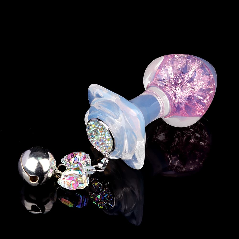Peach Crystal Butt Plugs (Optional Accessories）