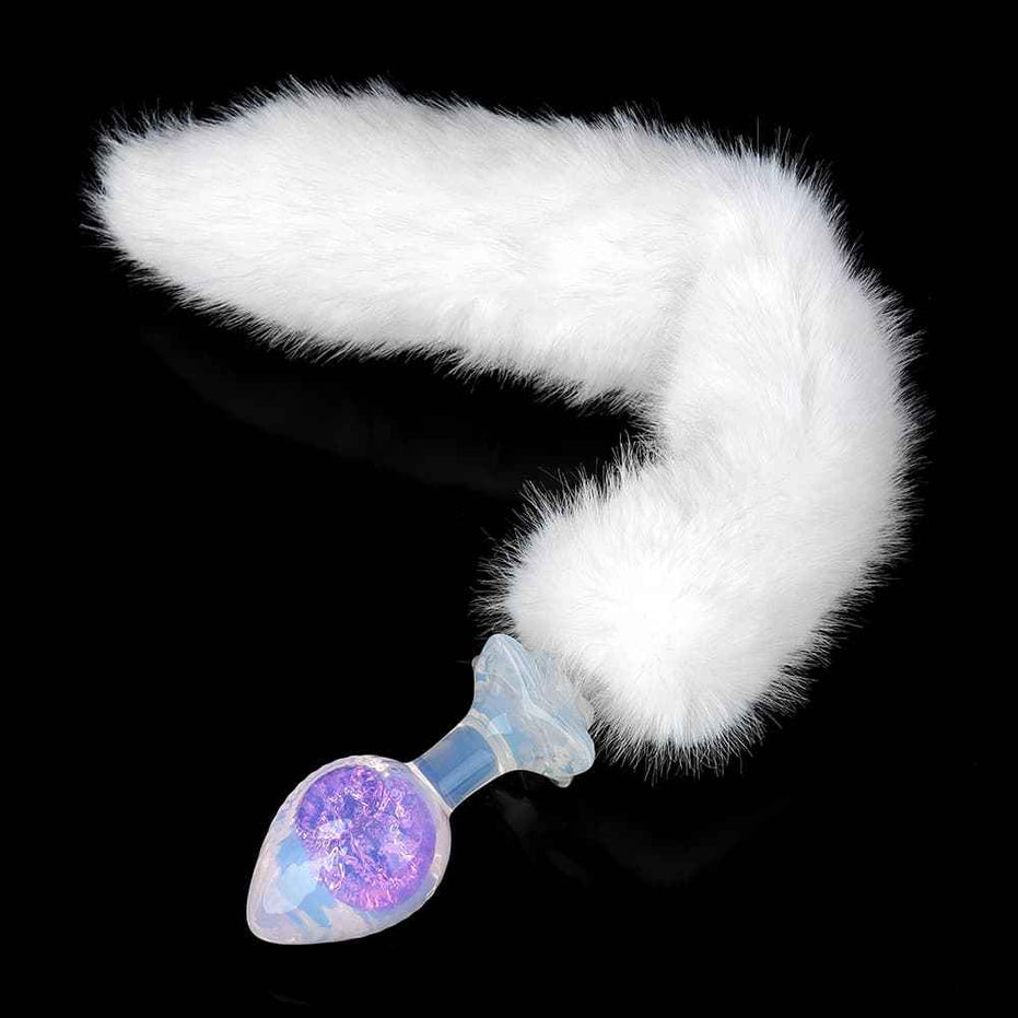 SPECIMEN-217: Blazing Crystal Butt Plug | Pink & Purple Iridescent Flame Design | Custom Luxury Kit (Black Diamond / White Tail / Bell)