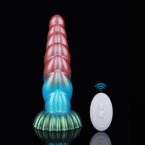 Twisted Red Blue Green Electric Vibrating Dildo