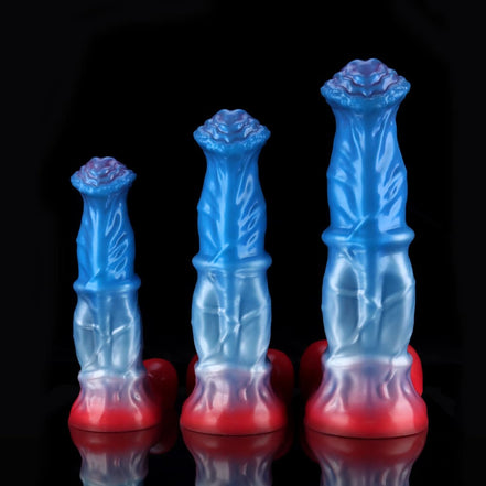 White Colt Blue Red  Fantasy Dildo-Knot Dildo
