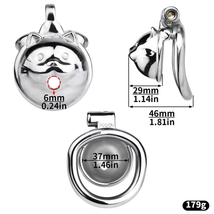 FRRK-245 Lucky Cat Metal Chastity Cage