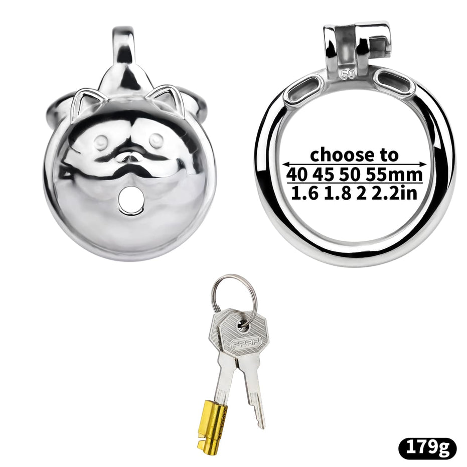 FRRK-245 Lucky Cat Metal Chastity Cage