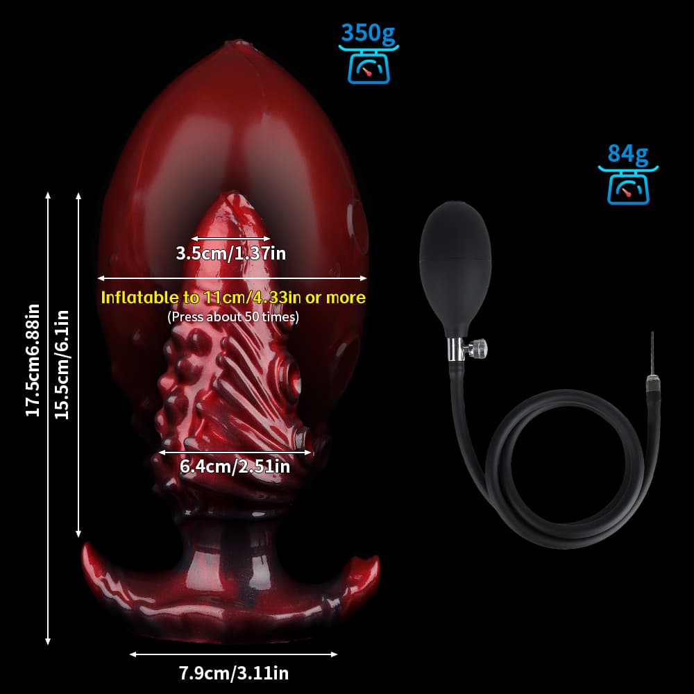 Red Black Sailboat Inflatable Dildo