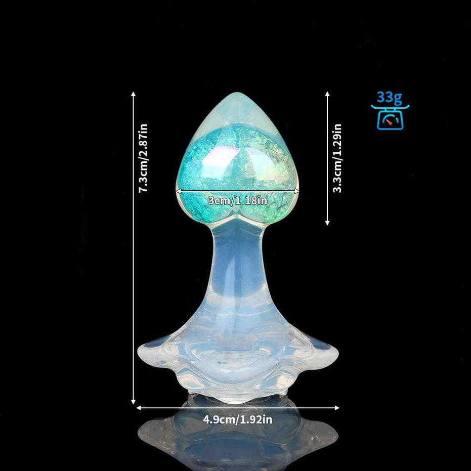 SPECIMEN-215: Small Heart Crystal Butt Plug | Delicate & Discreet Design | Custom Luxury Accessories (Pink/Teal)