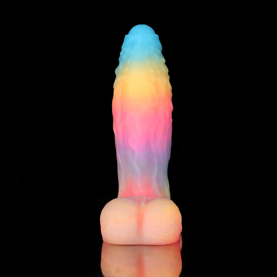 White Zephyr Blue Yellow Purple Dildo - Knot Dildo