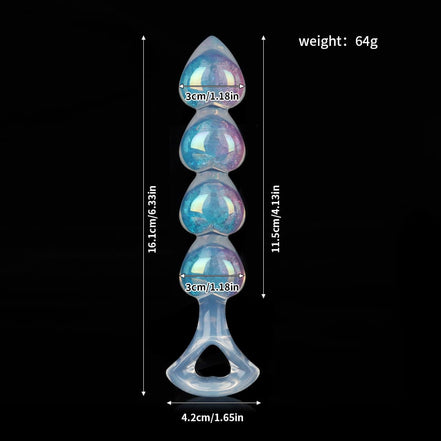 Four Hearts Crystal Butter Plug-3Colors