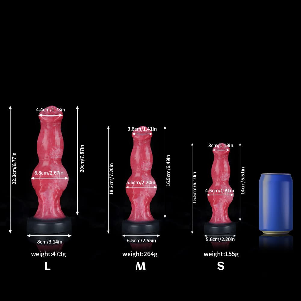 Skinny Dog  Rose Pink Dildo Animal Dildo Knot Dildo