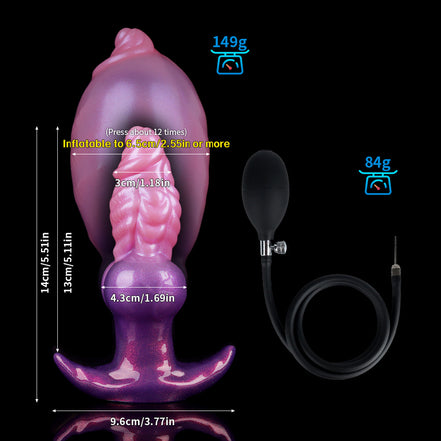 Boat Anchor Powder Purple Inflatable Dildo（From 6.5 cm）