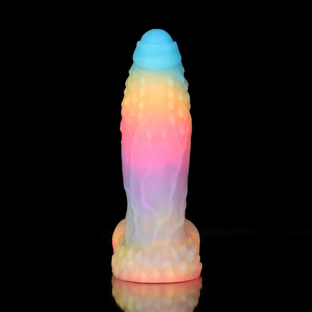 White Zephyr Blue Yellow Purple Dildo - Knot Dildo