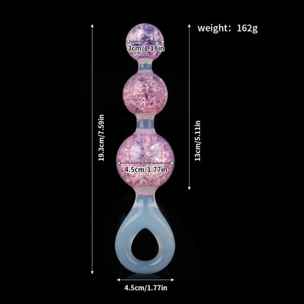 Crystal Butter Plug - 3 balls (2.5cm, 4cm, 5cm)