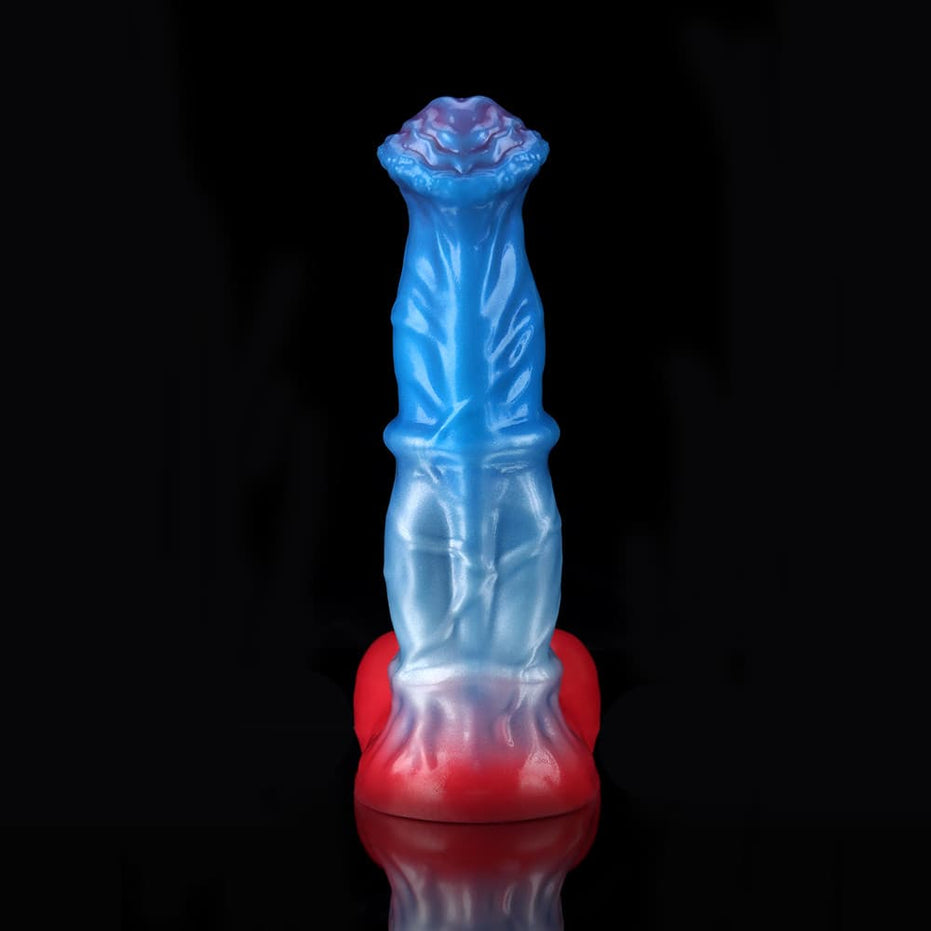 White Colt Blue Red  Fantasy Dildo-Knot Dildo