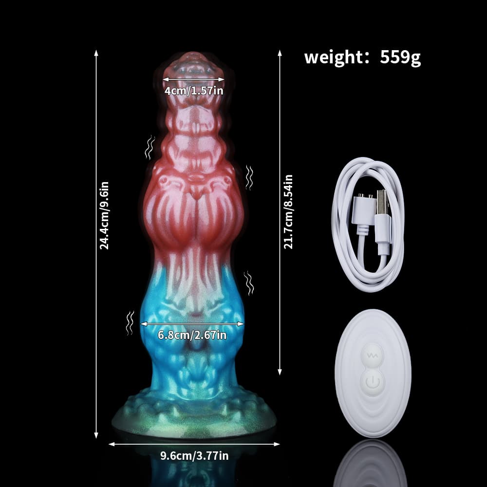 Dog Red Blue Green Electric Vibrating Dildo