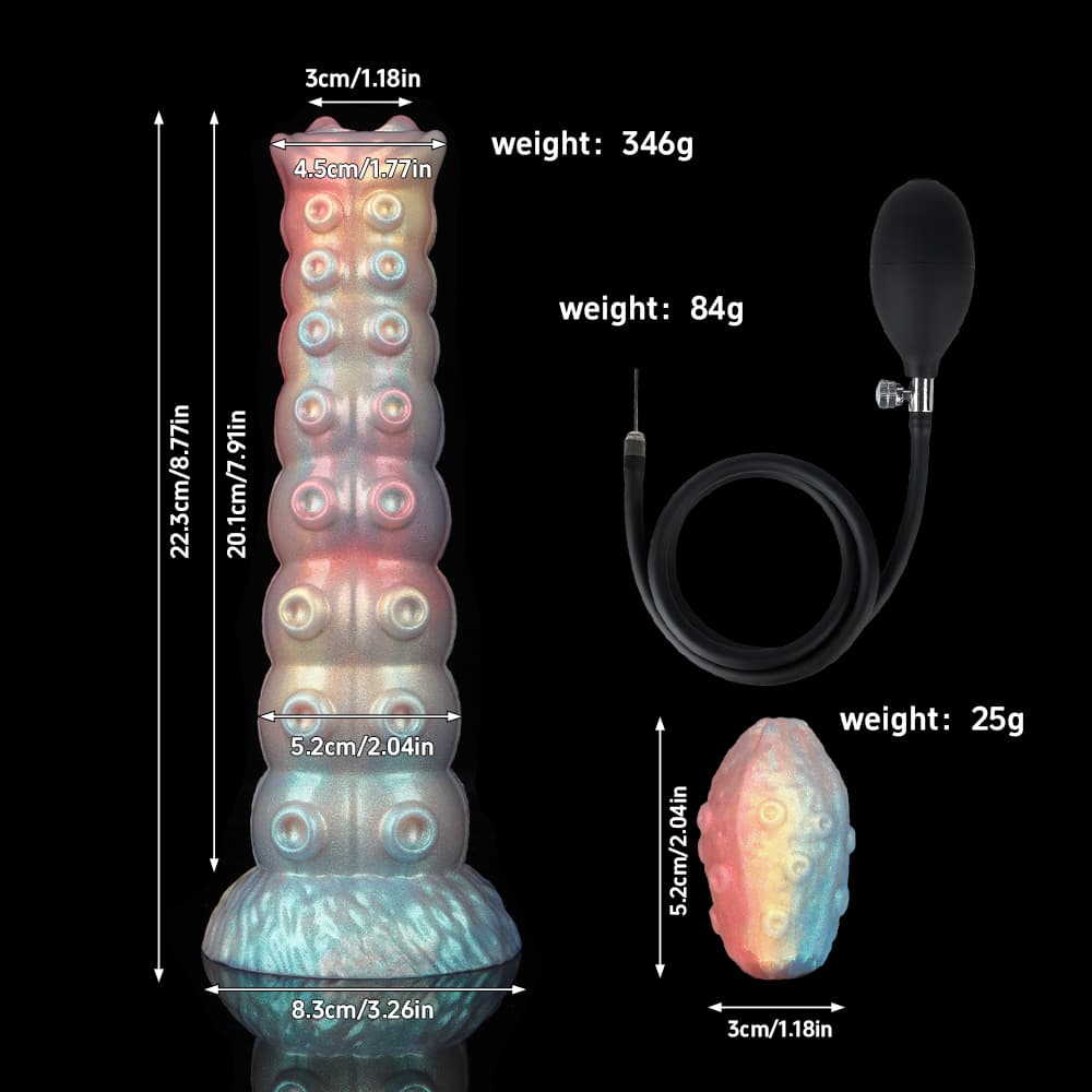 ADAIR  Colorful Inflatable Ovipositor Dildo （4 Eggs）