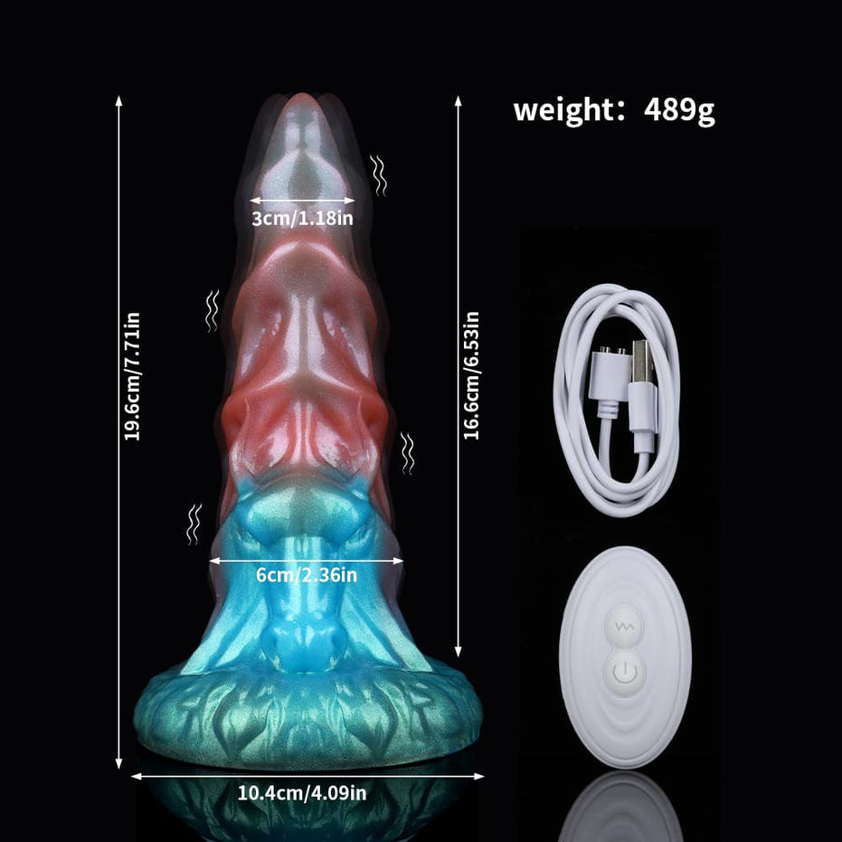 Bullhorn Red Blue Green Electric Vibrating Dildo