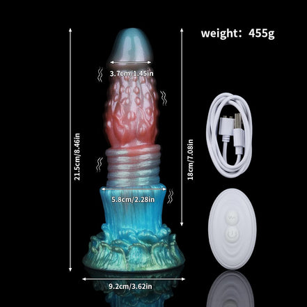 Spike Red Blue Green Electric Vibrating Dildo