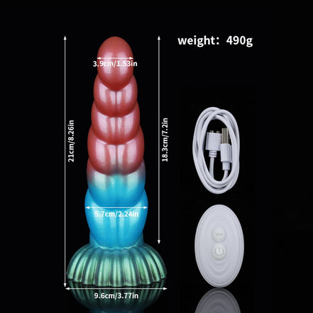 Twisted Red Blue Green Electric Vibrating Dildo