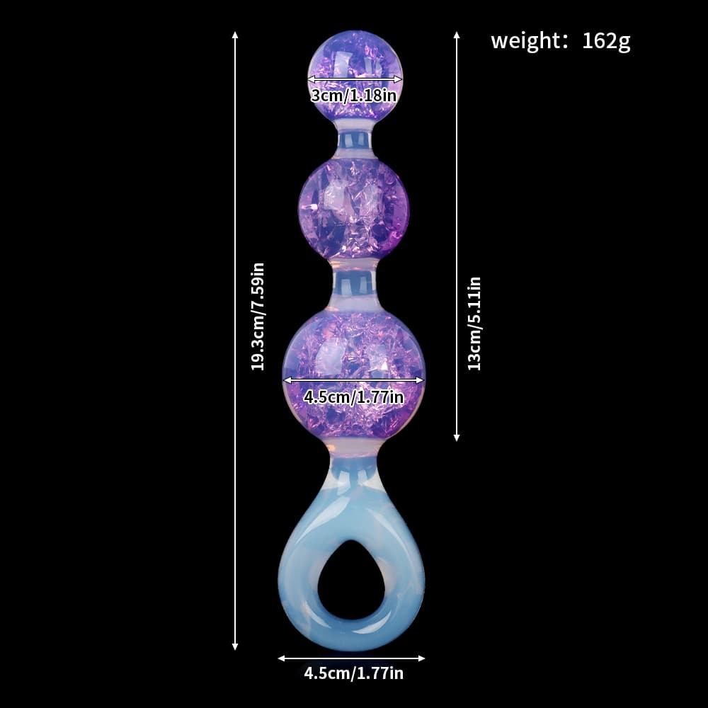 Crystal Butter Plug - 3 balls (2.5cm, 4cm, 5cm)