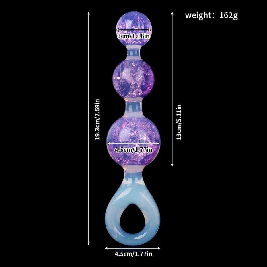 Crystal Butter Plug - 3 balls (2.5cm, 4cm, 5cm)