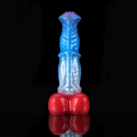 White Colt Blue Red  Fantasy Dildo-Knot Dildo