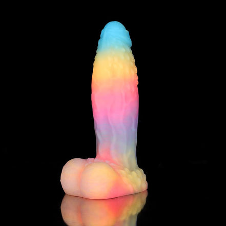 White Zephyr Blue Yellow Purple Dildo - Knot Dildo