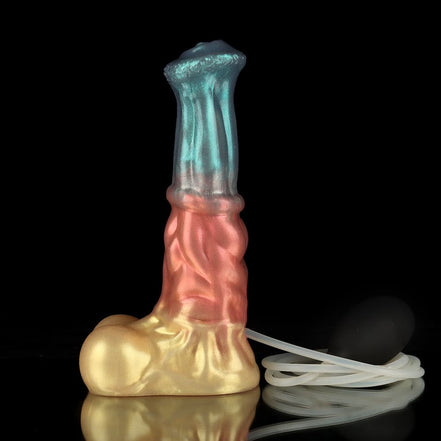 Neptune Red Blue Gold Dildo - Ejaculating Dildo