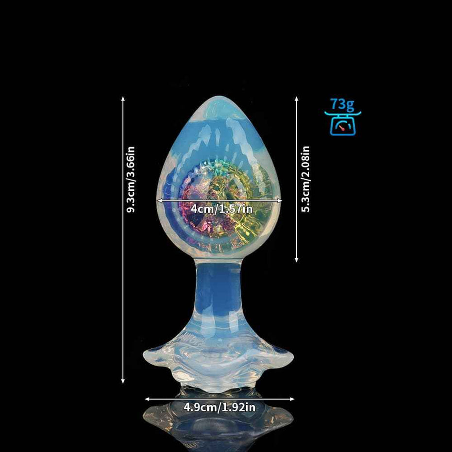 SPECIMEN-217: Blazing Crystal Butt Plug | Pink & Purple Iridescent Flame Design | Custom Luxury Kit (Black Diamond / White Tail / Bell)