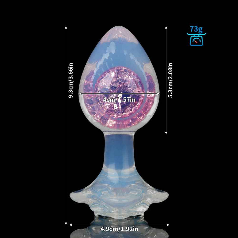 SPECIMEN-217: Blazing Crystal Butt Plug | Pink & Purple Iridescent Flame Design | Custom Luxury Kit (Black Diamond / White Tail / Bell)