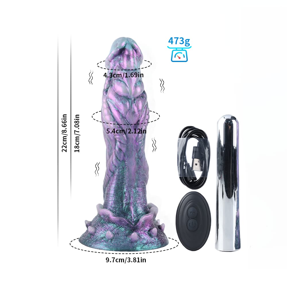 Alien Gradient Purple Fantasy Vibrating Dildo Gradient Purple