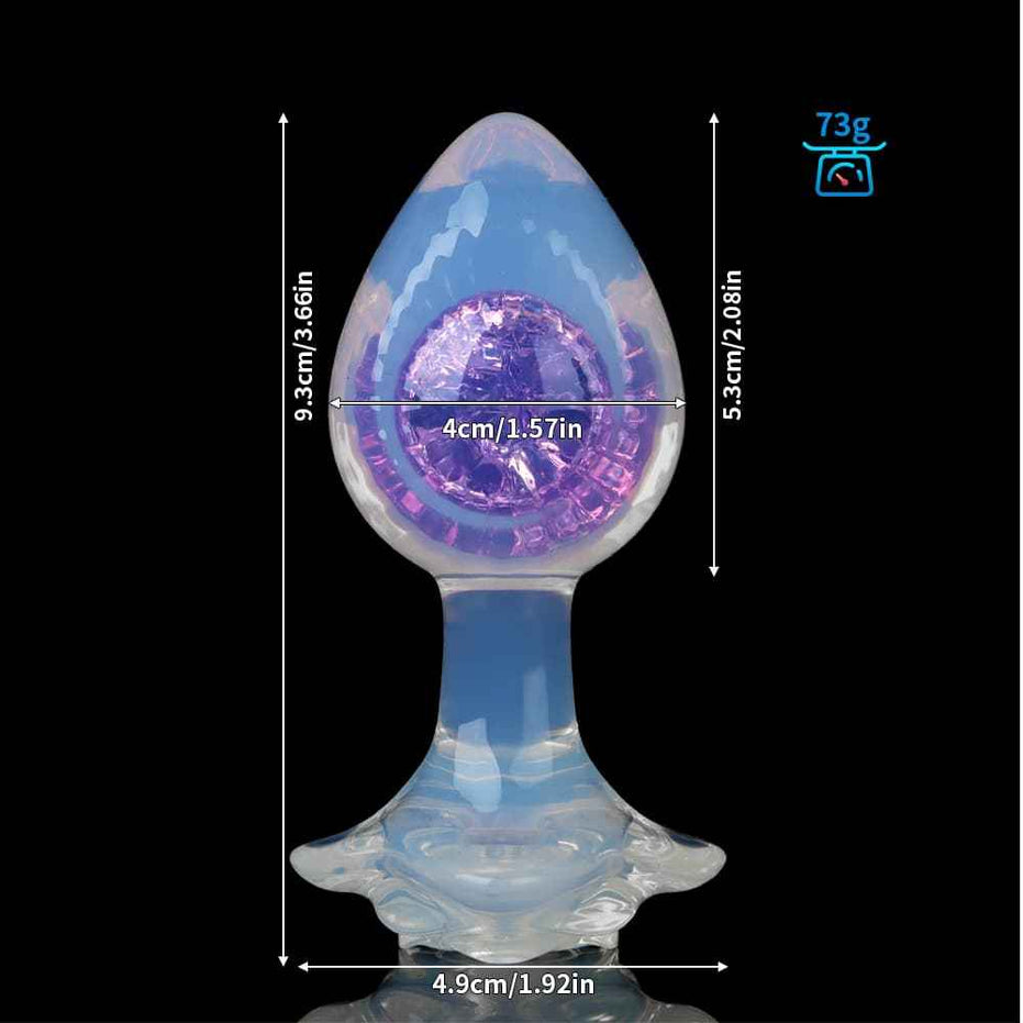 SPECIMEN-217: Blazing Crystal Butt Plug | Pink & Purple Iridescent Flame Design | Custom Luxury Kit (Black Diamond / White Tail / Bell)