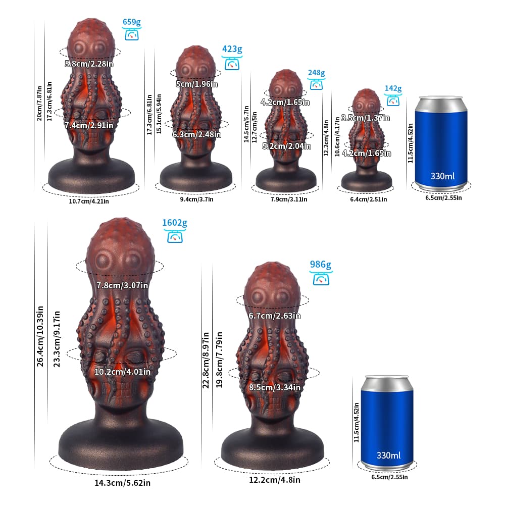 Octopus Skull Crimson Butter Plug