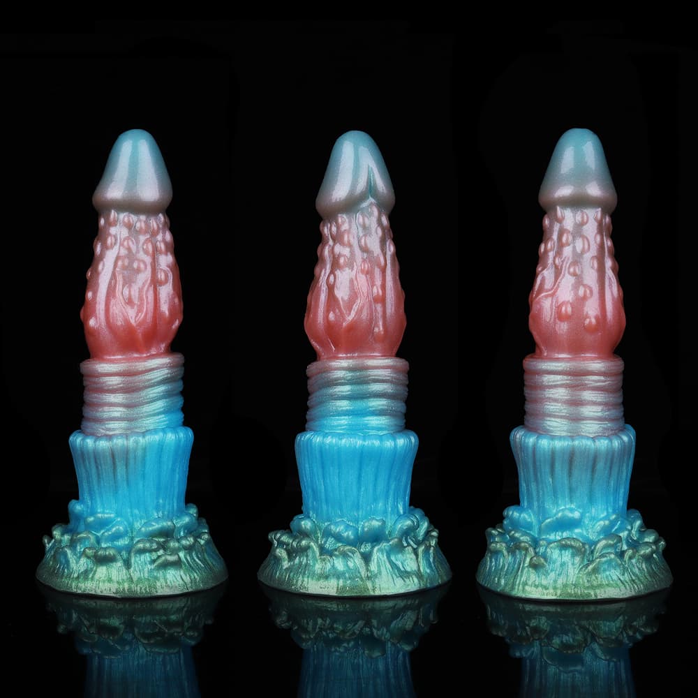 Spike Red Blue Green Electric Vibrating Dildo