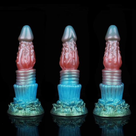 Spike Red Blue Green Electric Vibrating Dildo