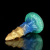 Cowhorn Tip Yellow Blue Green Dildo-Animal Dildo
